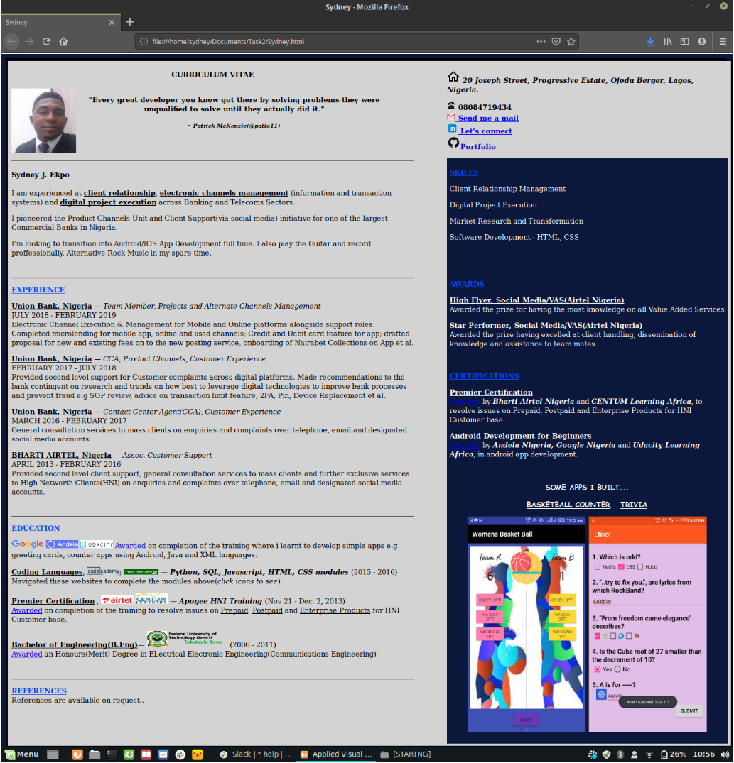 GitHub - sydunix/Resume: Updated HTML/CSS CV, ++ ContactMe Form & JS code