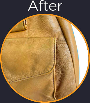 Vintage Leather Bag with Blue Sharpie Stain Removed with Color Restoration - After Picture Vintage Leather Bag with Blue Sharpie Stain Removed with Color Restoration - After Picture