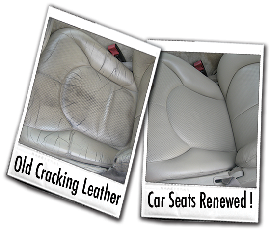 Before and after auto leather dyeing