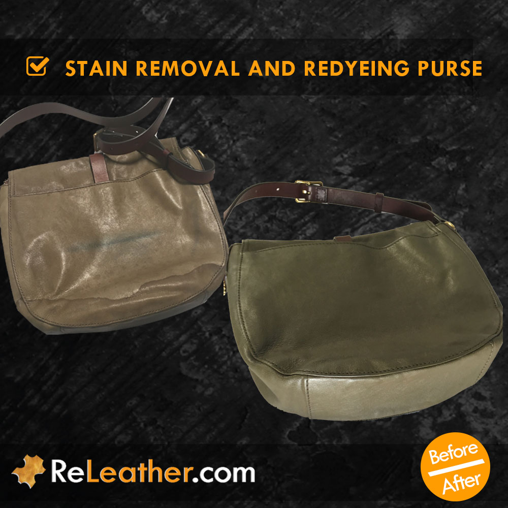 Leather Redye Purse Spot Removal Back View