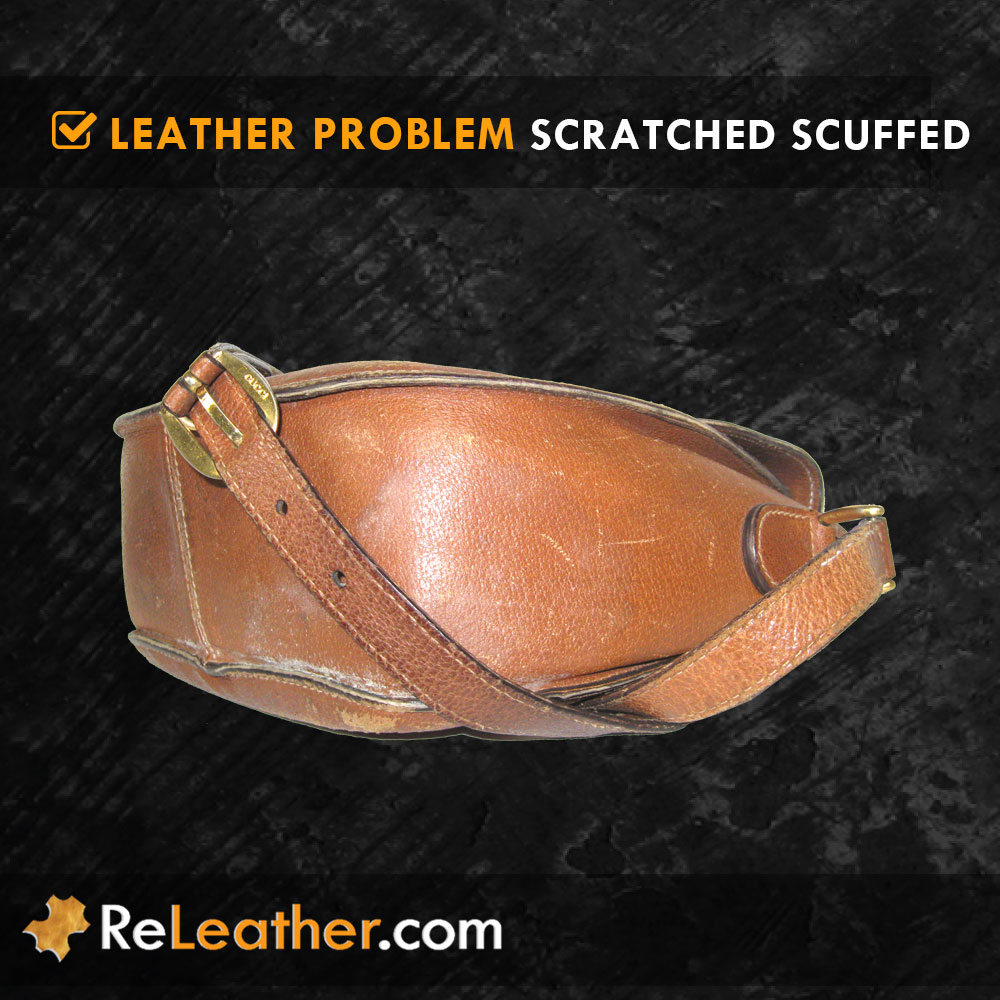 Scratched Scuffed Leather Handbag Purse Scratched Scuffed Leather Handbag Purse