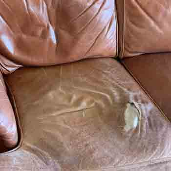 Fix torn leather sofa cushion - Recover and Reupholster