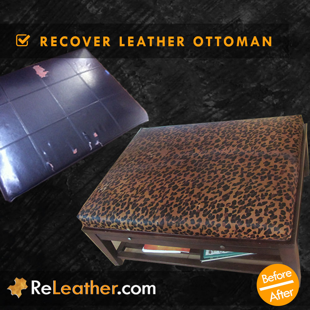 Recover Bonded Leather Ottoman Hassock