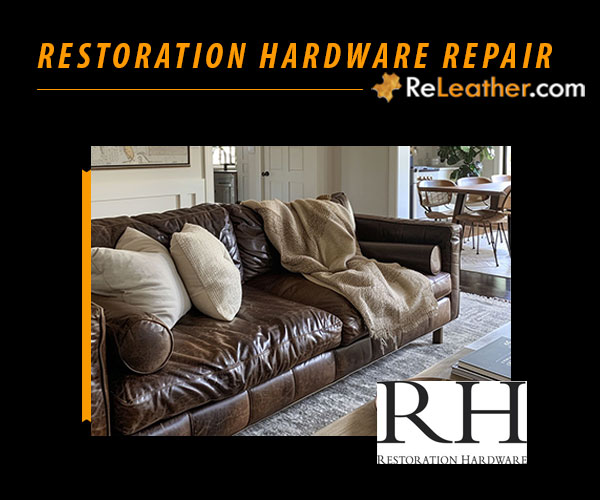 Restoration Hardware leather sofa repair