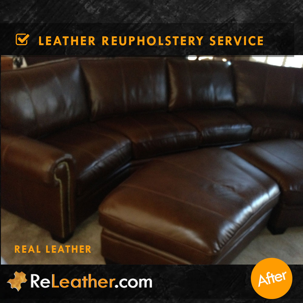 Bonded Leather Sofa Upholstered to Real Leather