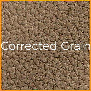 Corrected grain leather for durable chair finishes