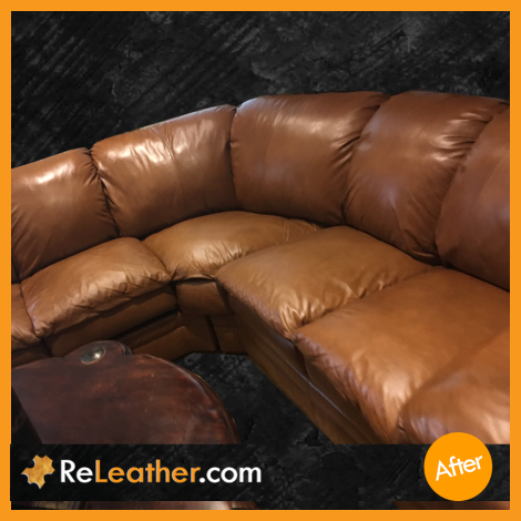 Leather Cleaning Sofa Brown Two Tone After