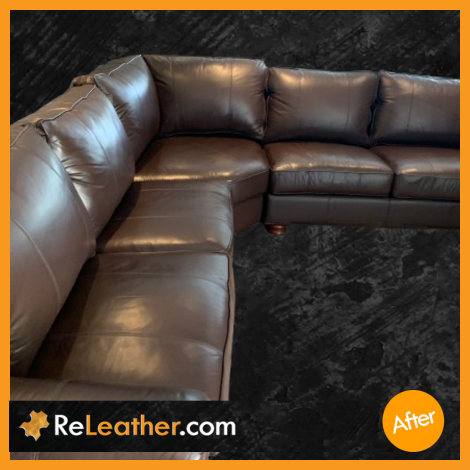 Leather Dyeing Sofa Brown After
