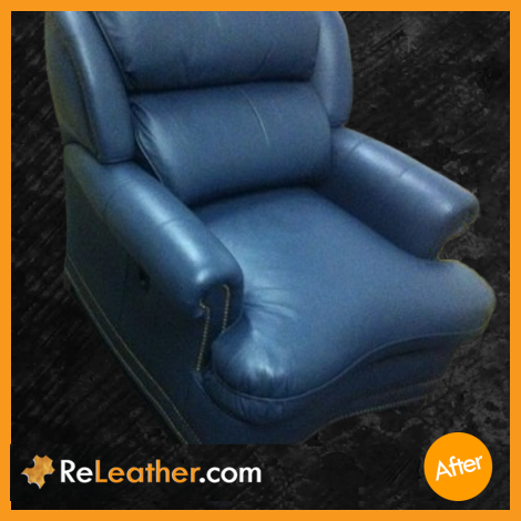 Leather Restoration Chair Blue Orange County After
