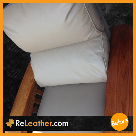 Beige pigmented Morris chair before color change to taupe