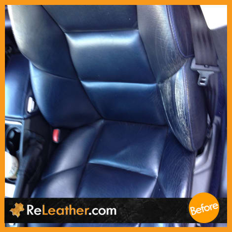 BMW driver seat before restoration – Newport Beach