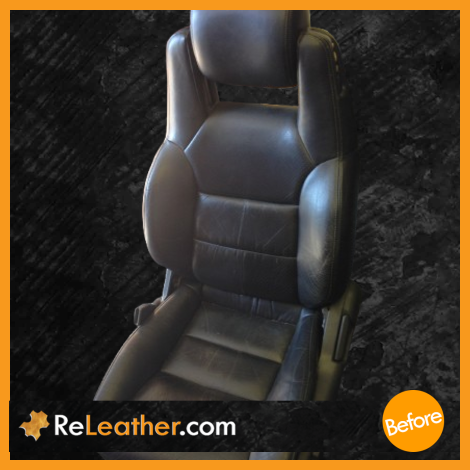 Leather Restoration Car Black — Before
