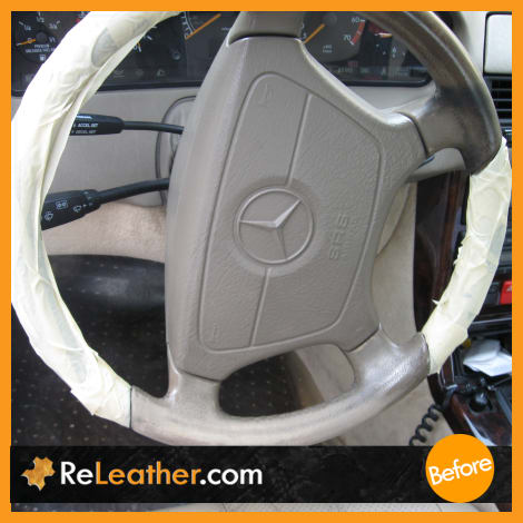 Leather Restoration Car Grey Pigmented Wear Steering Wheel Mercedes Benz Fullerton Before Leather restoration car grey pigmented wear steering wheel mercedes benz fullerton before