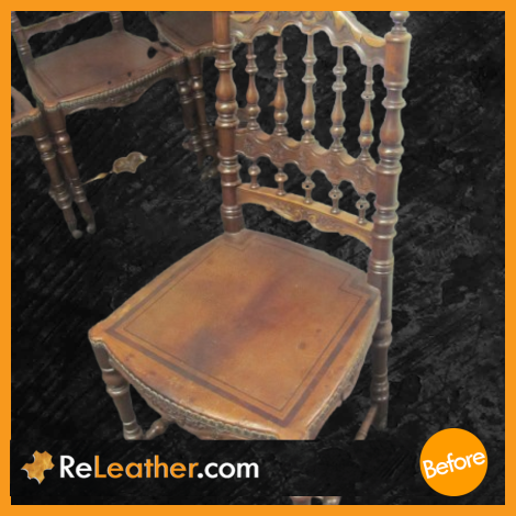 Leather Restoration Chair Brown San Diego Before