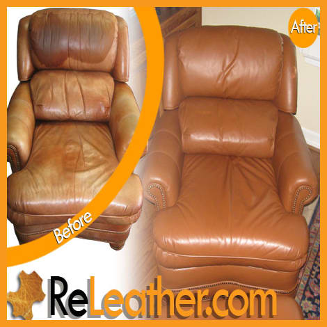 Century Furniture leather recliner restored in Newport Beach Century Furniture leather recliner restored in Newport Beach