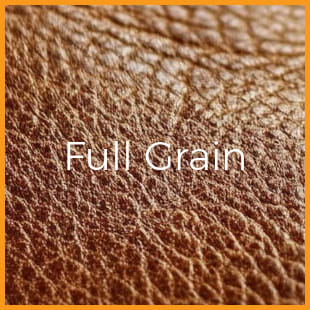 Full grain leather used in quality chairs