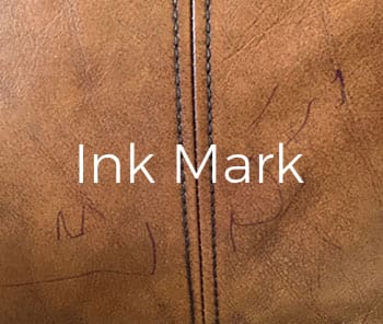 Pen Ink mark on leather sofa couch cushion