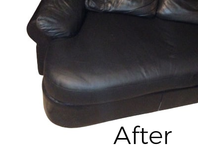 Leather Cushion Seat Replaced With New Black Leather - After