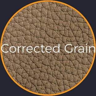 Corrected grain leather for durable chair finishes Corrected grain leather for durable chair finishes