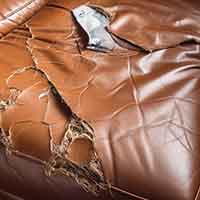 Leather Seat Cushion Replacement Fixes Ripped Torn Leather Couch Sofa Chair - Close Image