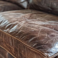 Leather Seat Cushion Replacement Fixes Ripped Torn Leather Couch Sofa Chair - Close Image