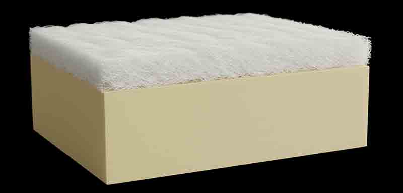 Foam core with dacron polyester padding material