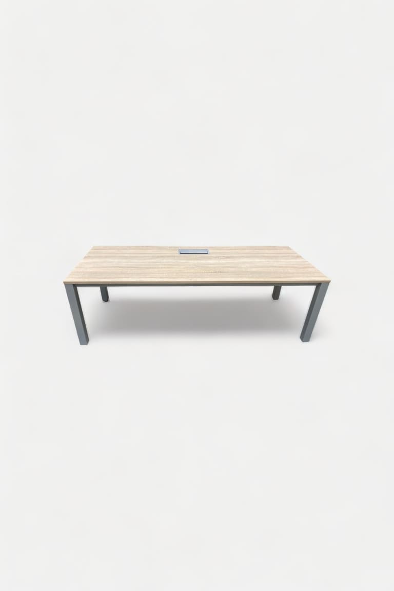 PAMI Bureau en bois naturel avec accès au plateau et pieds gris 160cm product image 1