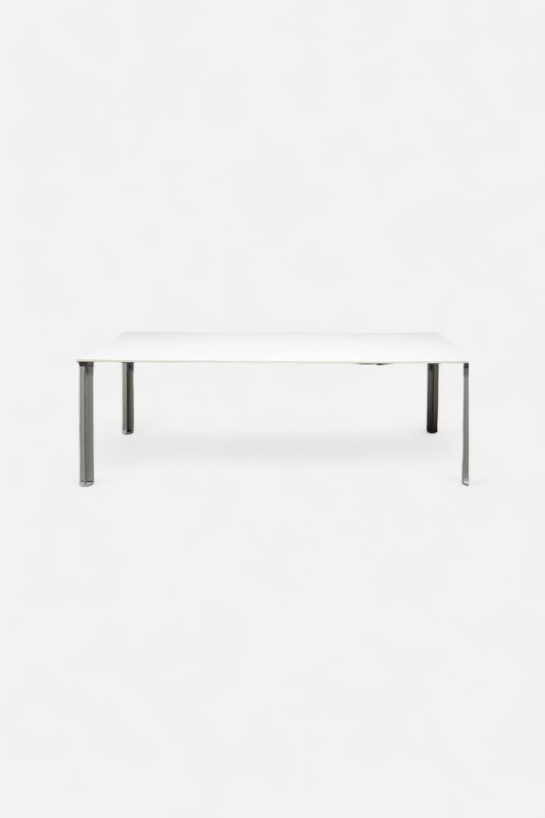 Bulo H20 240cm houten bureau met wit blad en grijze poten product image 1