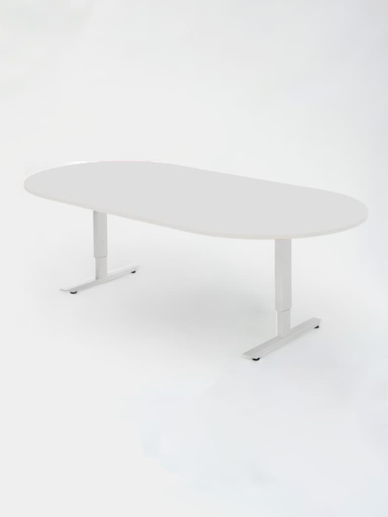 Oval meeting table, white top, white legs product image 1