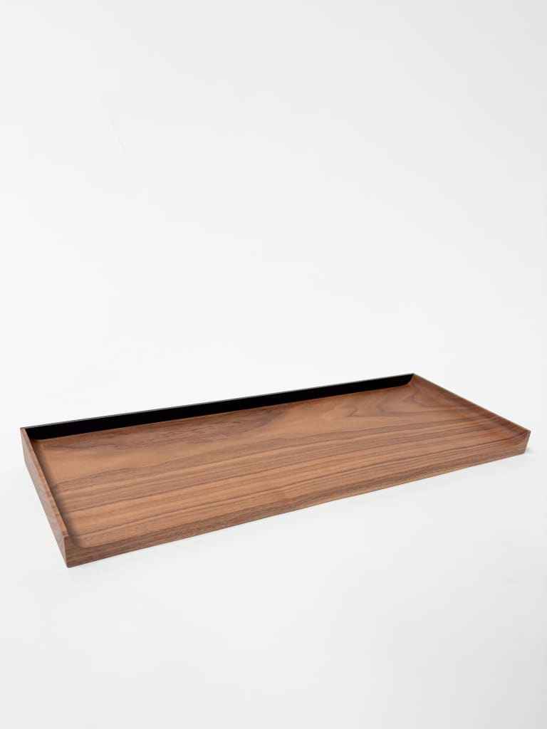 CRUSO Walnoot Bruin Houten Plank met Zwarte Metalen Bevestiging - 60cm product image 1