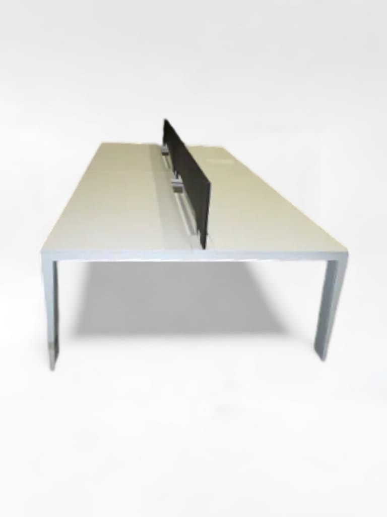 Famo Mahia White metal 4 person desk with partition 320cm without divider product image 1