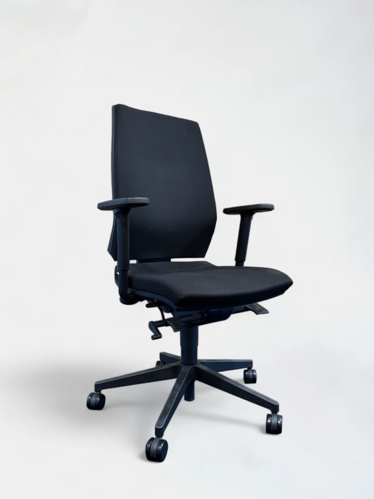 Black Fabric Office Chair with Adjustable Armrests product image 1