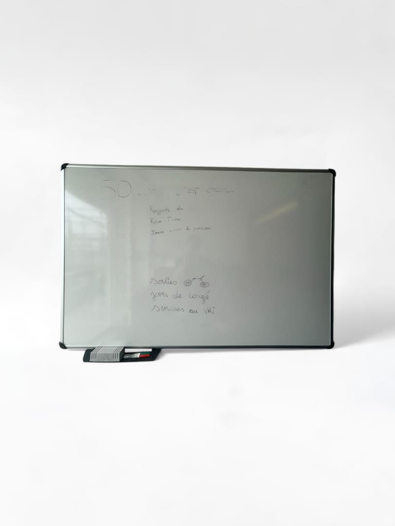 Tableau blanc avec cadre métallique et surface magnétique product image 1