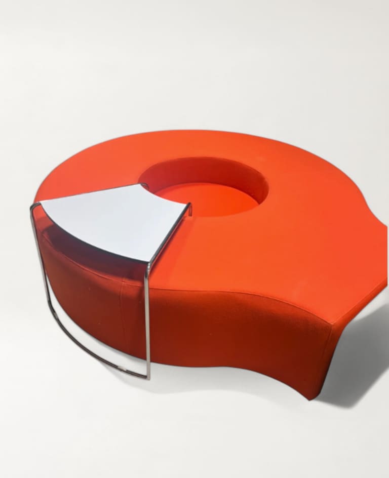 Nurus large round red pouf without the small white table product image 1
