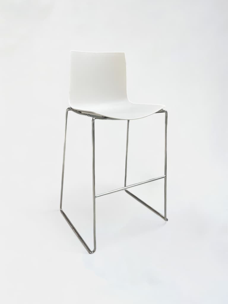 Arper Catifa Wit 46 design barkruk op verchroomde poten product image 1