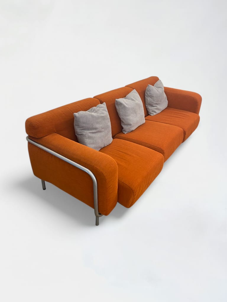 Canapé en tissu orange avec structure en métal product image 1
