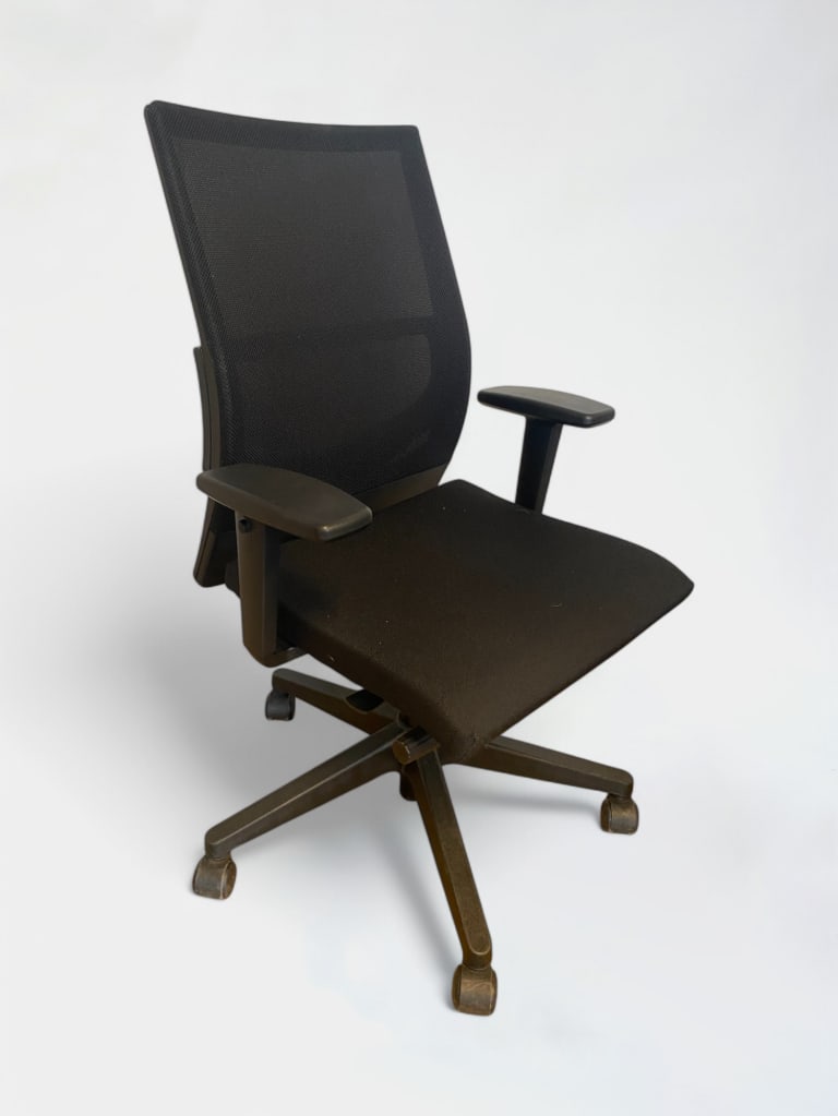 Haworth Black Mesh Office Chair with Adjustable Armrests product image 1