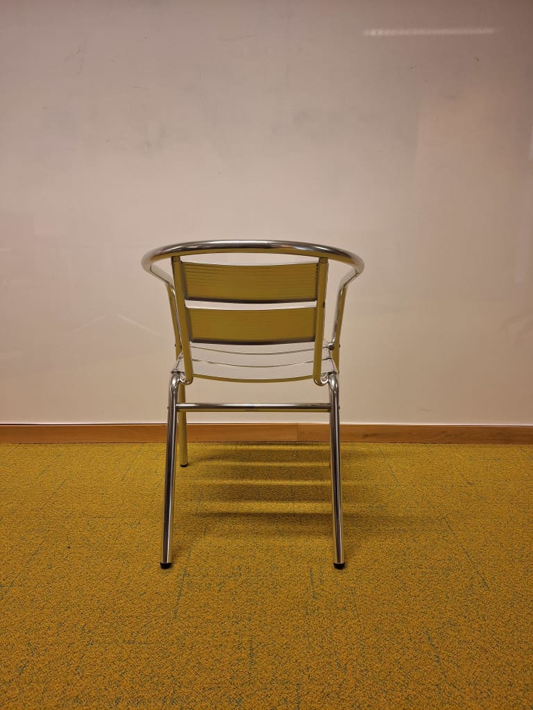 Chaise Bolero en aluminium argenté avec design nervuré product image 1