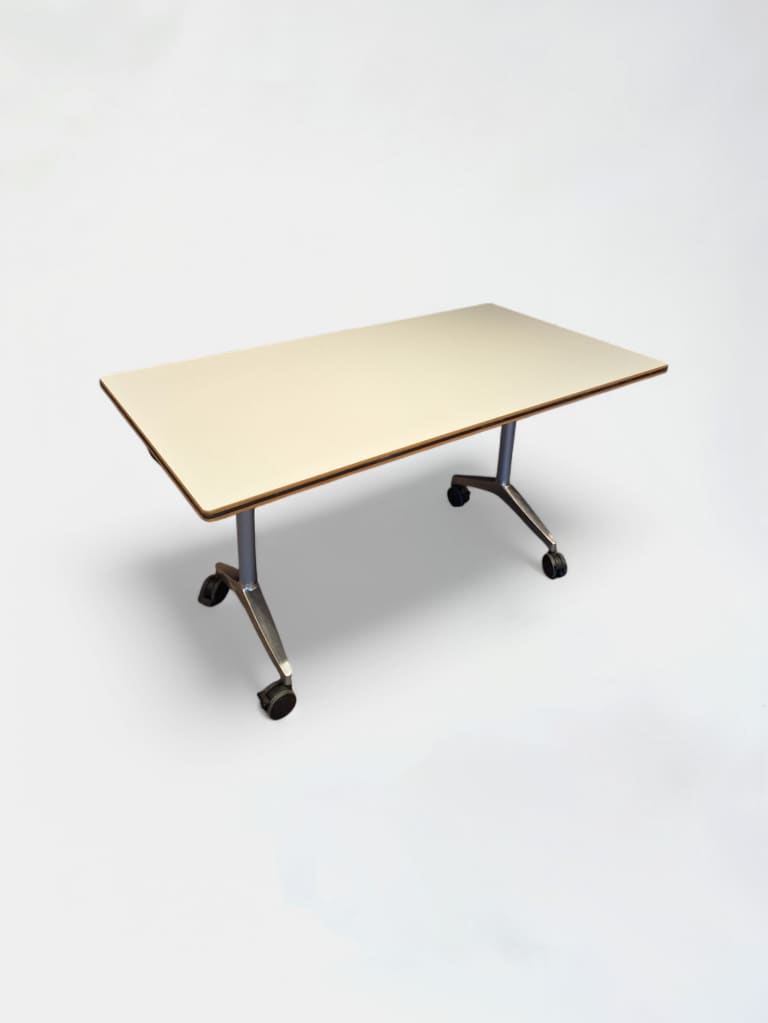 Wilkhahn 140cm White Laminate Table with Wheels product image 1