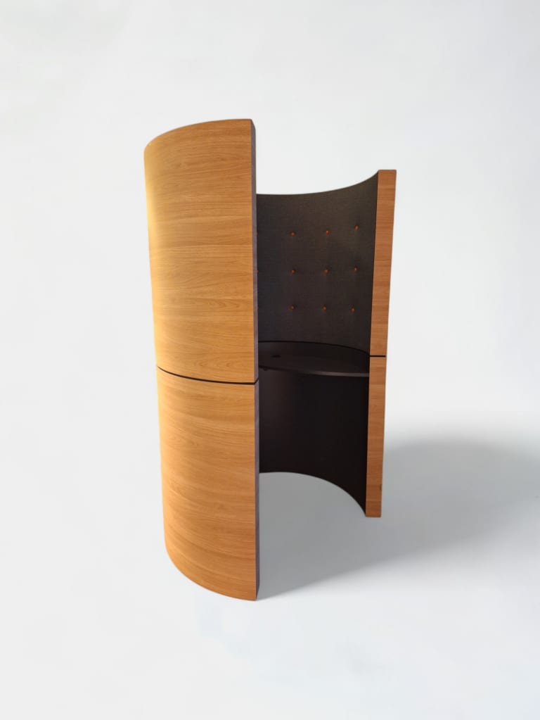 Phone booth open wood and grey product image 1