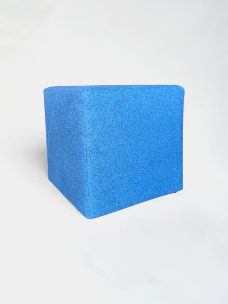 Indien blue square pouffe product image 1