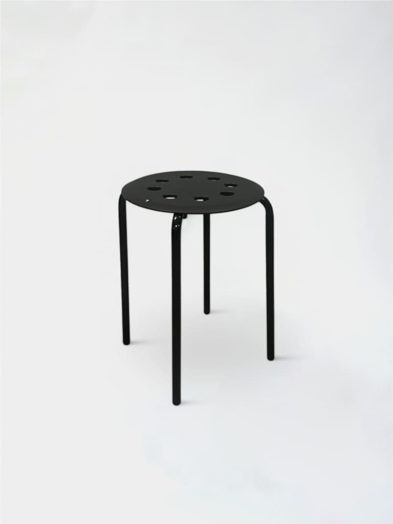 IKEA black plastic stool product image 1