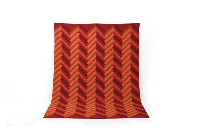 Ikea Red Wool Rug with Chevron Pattern product image 1