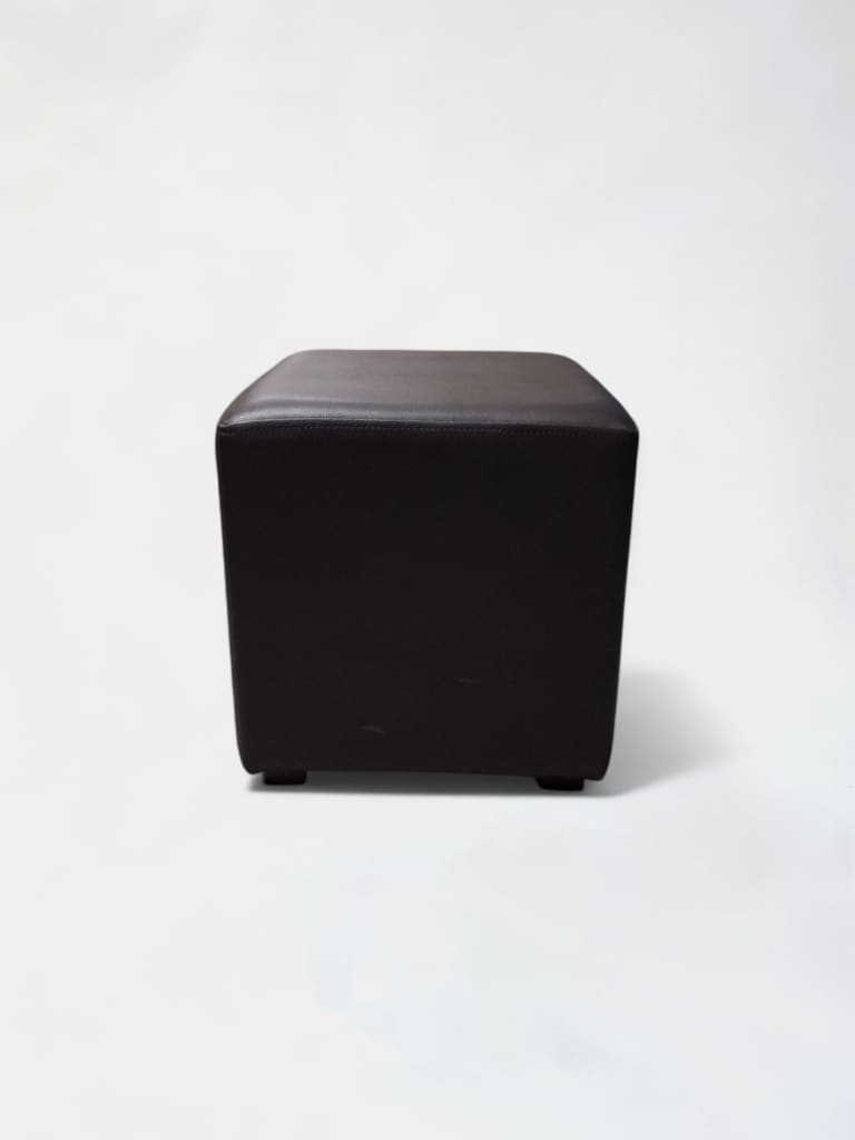 Pouf en cuir noir product image 1