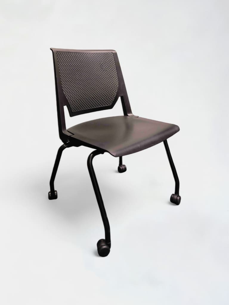 Chaise Haworth maille noire, support lombaire, roulettes product image 1
