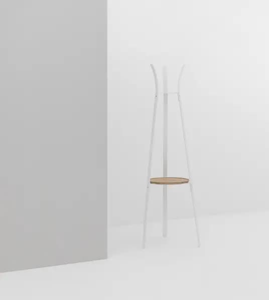 CRUSO White Metal Coat Stand with key holder product image 1