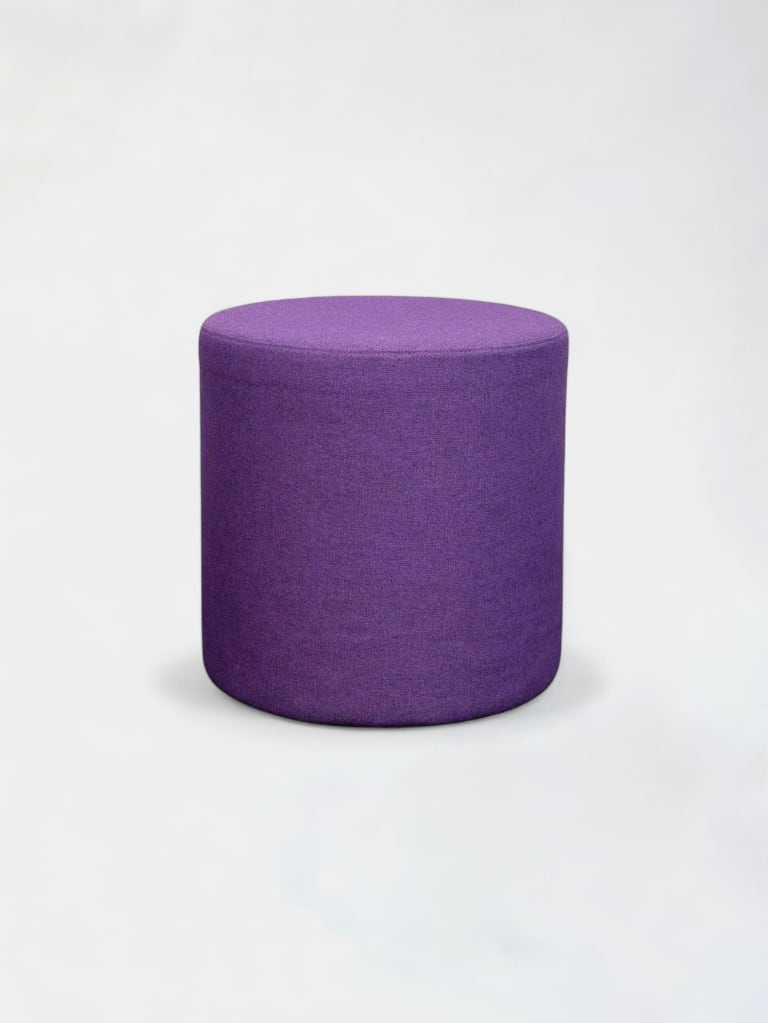 Round dark mauve pouffe product image 1