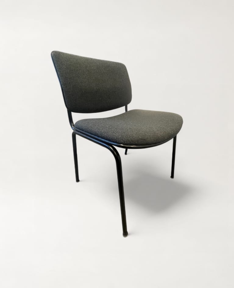 Chaise en tissu gris avec pieds en métal product image 1