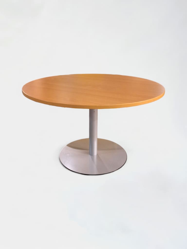 Table ronde en stratifié avec pied gris product image 1