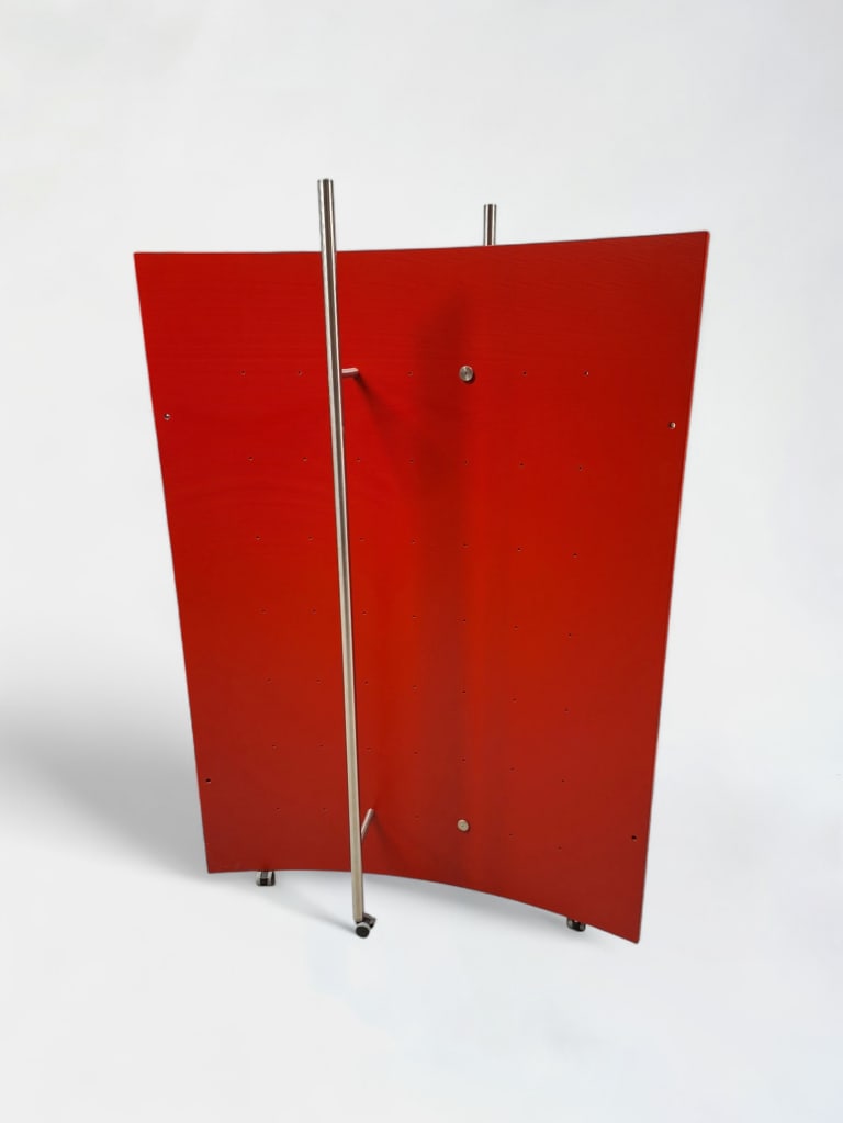 Red folding screen on wheels product image 1
